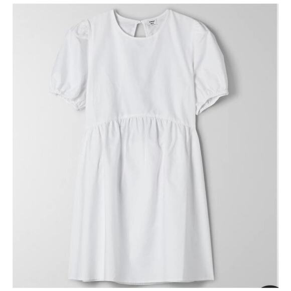 Aritzia Sunday Best Puff Sleeve Open Back Babydoll Mini Dress - Picture 1 of 6